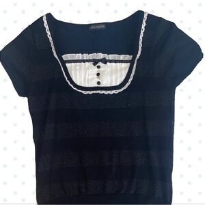 🪽Jill Marie Milkmaid Black and White Top